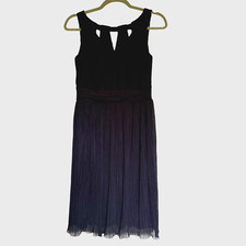 Evan Picone Black Micro Pleats LBD Dress Size 6P Cocktail Dress