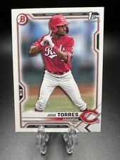 2021 Bowman Draft Paper Jose Torres Cincinnati Reds 1st Bowman Card #BD-125