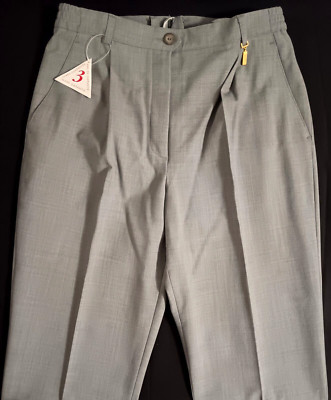 NEU m. Etikett! Hose COME ON 43% Wolle Stretch Hellgrau Gr. 40k - vgl. Maße!