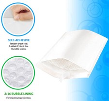 Bubble Mailer Padded Bag White Kraft Paper Cushioned Envelope 7 Sizes — image 3