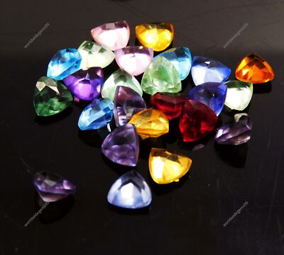 6 mm 12 Pcs Natural Mix Color Sapphire Trillion Faceted Loose Gemstone Lot