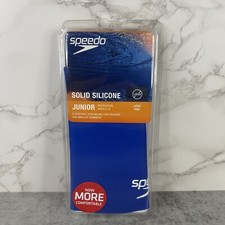 Speedo Solid Silicone Junior Blue Swim Cap Latex Free NEW