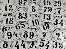 Ovalschild Hausnummer 1-99 Emaille Nummer Schild Türschild Hotel Email Geschenk