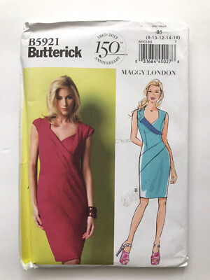 Butterick B5921 Maggie London Dress Work  Knee Sewing Pattern 8 10 12 14 16 UCFF