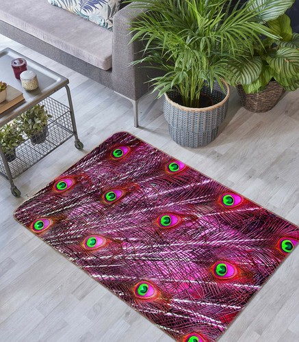 3D Pink Peacock Feathers O3172 Animal Non Slip Rug Mat Elegant Photo ...