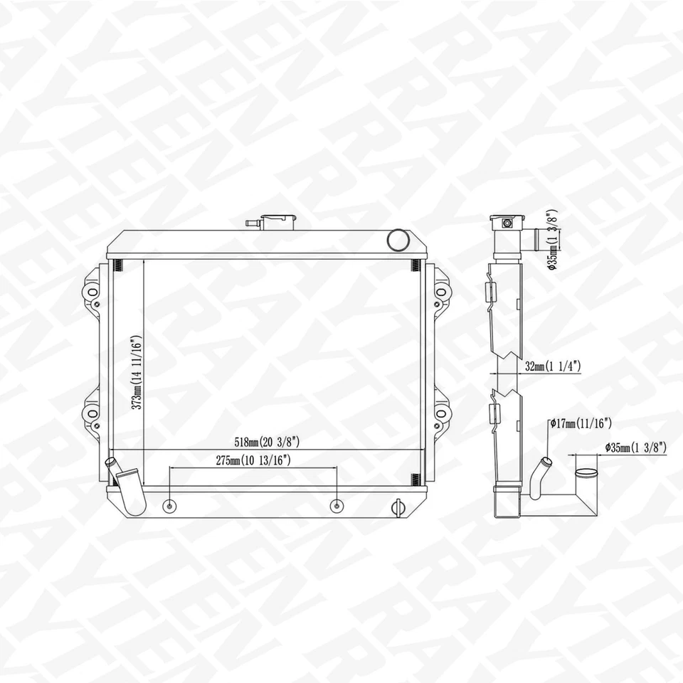 Radiator Fit for Toyota Pickup 1981-1983 Foto 2 de 4