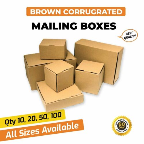 Small Medium Large Brown Cardboard Mailing Box Shipping Carton - Picture 1 of 39