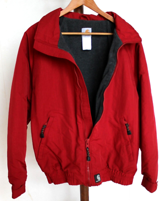 CARHARTT J72 Vintage Fleece Lined Bomber Jacket Red Size Large | eBay