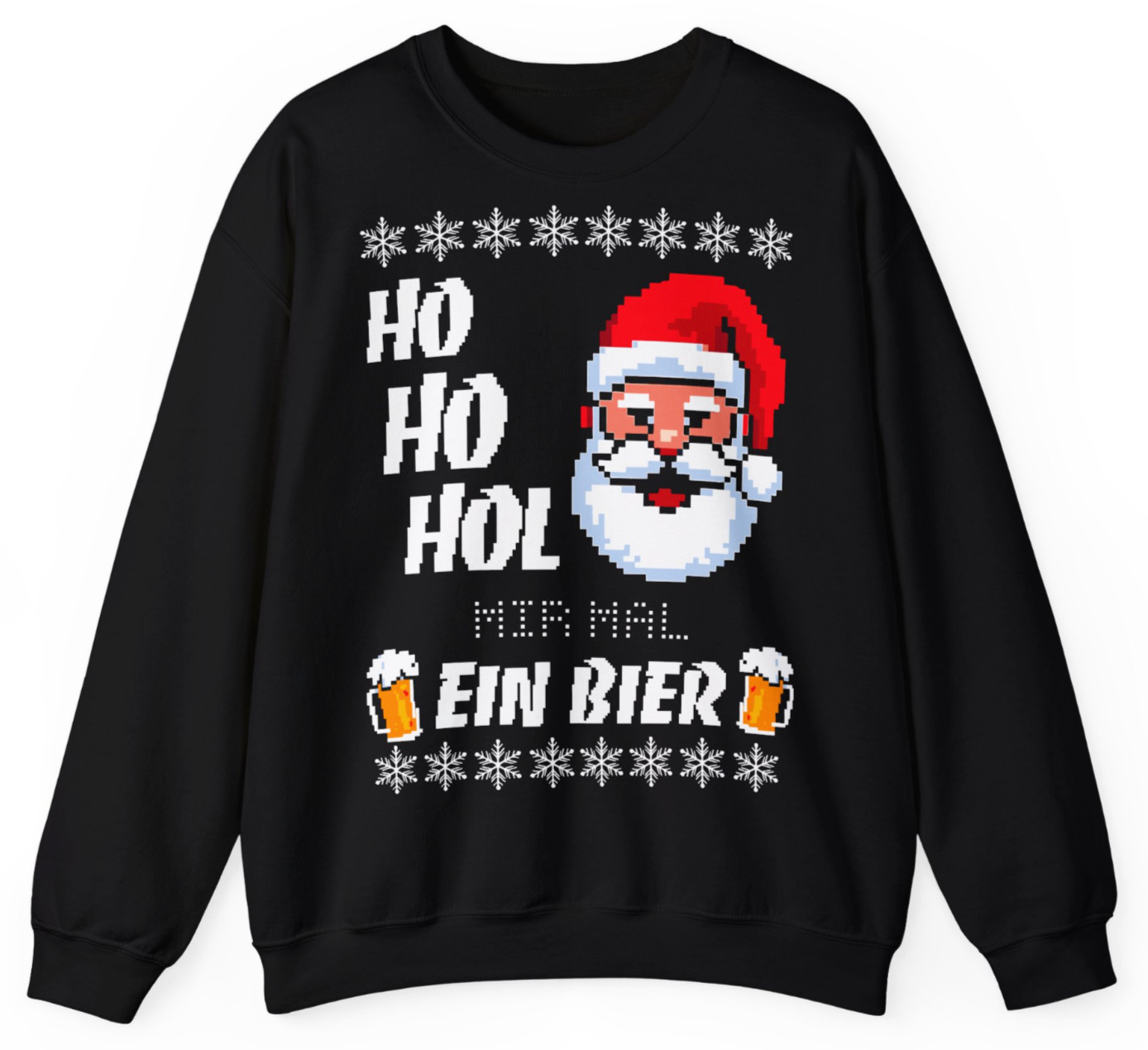 Sweatshirt Hol mir mal ein Bier Sprüche Ho Ho Ho Lustig Geschenk Unisex Required