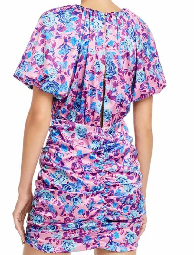 for love and lemons tahiti mini dress For Love And Lemons Womens Tahiti Floral Cutout Mini Dress Purple L