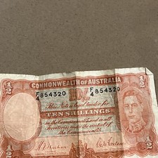 AUSTRALIA 10 SHILLINGS 1938 Sheehan & McFarlane VG Excellent Condition