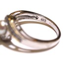 925 sterling silver pearl cubic zirconia cz fashion ring 3.8g womens estate 8.25 — photo 5