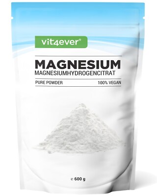 MAGNESIUM PURE - 600g Magnesiumcitrat Pulver ohne Zusatzstoffe no Kapseln 