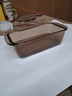 Vintage Pyrex 213  Amber Brown Glass Rectangle Bread Loaf Pan 1.5 Qt Made In USA