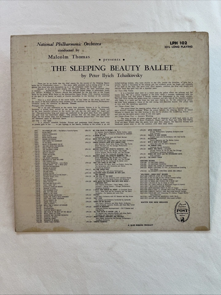 Sleeping Beauty Ballet Tchaikovsky LPH 102 Hollywood Records Foto 2 de 4