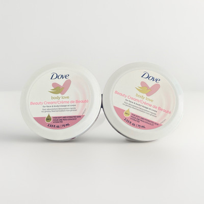 2 Dove Body Love Beauty Cream Hydrating Moisturizer Face & Body 2.53 fl oz