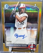 2025 Bowman Chrome Draft Quentin Young 1st True Gold Refractor Auto /50 #cpa-qy