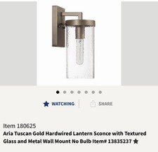 Robert Stevenson Aria Tuscan Gold Sconce- 2 Available