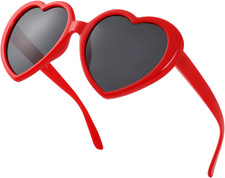 Polarized Heart Shaped Sunglasses for Women Girls Retro Oversized Sun Glasses Re