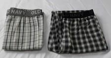 Old Navy Boy's 2 Pack Printed Straight Leg Pajama Pants EJ3 Gray Plaid Large NWT
