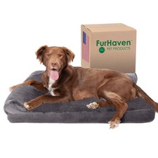 Furhaven Cooling Gel Dog Bed Large/Medium Dogs Removable Washable Bolsters
