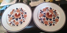 Two RARE Vintage Fritz & Floyd "Mandarin Garden" 12-1/8" Service Plates/Chargers