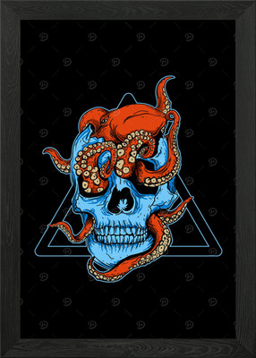Octopus Framed Wall Art Poster Canvas Print Picture