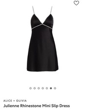 Alice And Olivia Julienne Crystal V-Neck Mini Dress Size 8