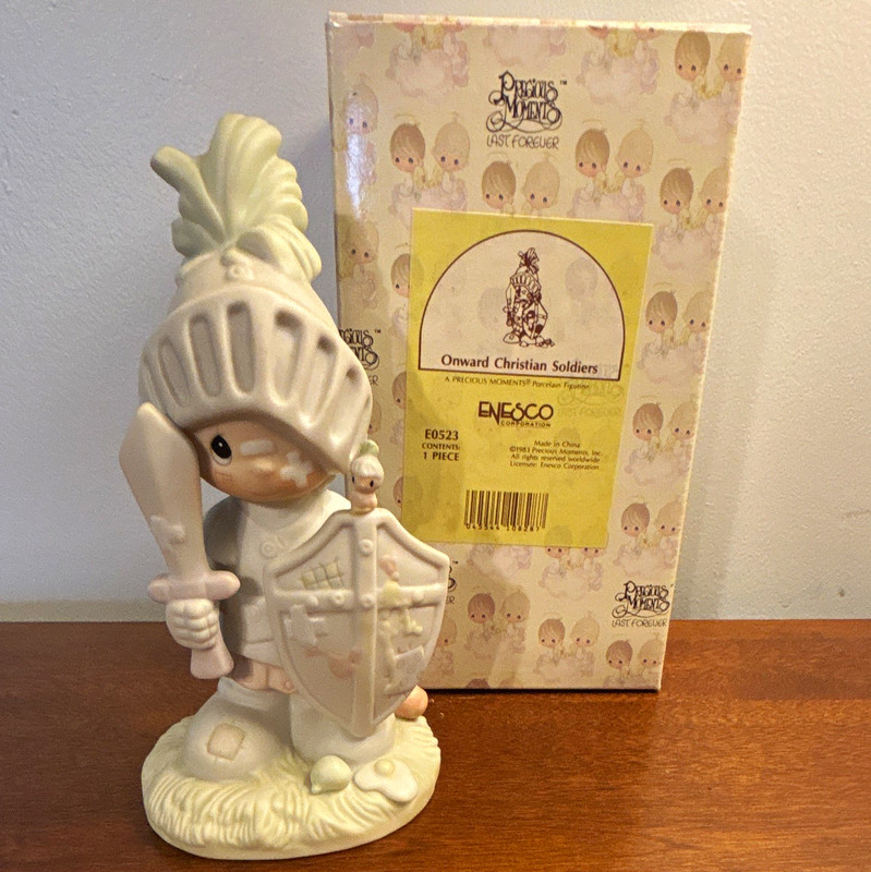 Precious Moments Onward Christian Soldiers Porcelain Figurine 1983 Signed Boxed