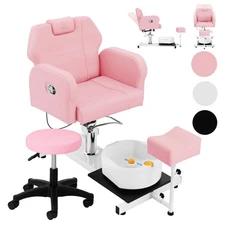 No Plumbing Pedicure Chair with Foot Spa Tub & Massage Function for Beauty Salon