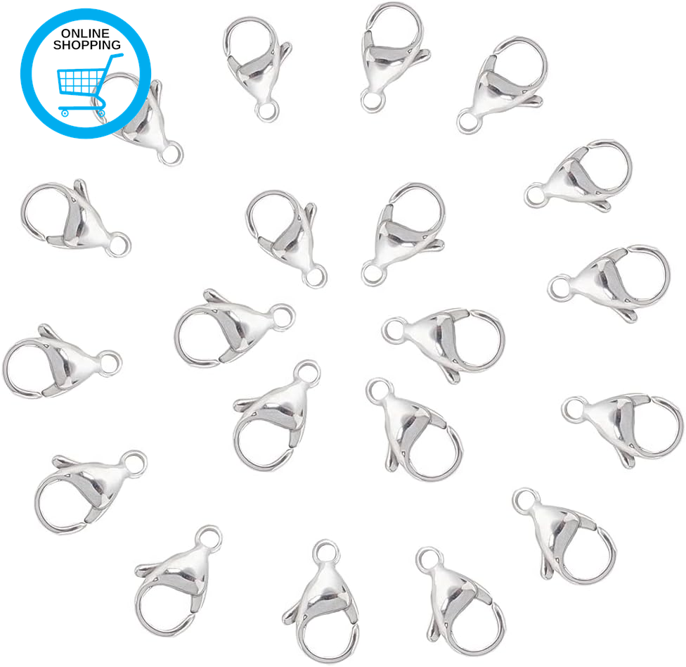 20Pcs Lobster Claw Clasps, Jewellery Clasps Stainless Steel Necklace Clasp Lobst