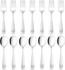 Stainless Steel Toddler Utensils Set - 14 Pcs Kids Silverware, Safe Food Grade,