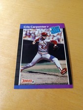 1989 Donruss#39 CHRIS CARPENTER (RATED ROOKIE) Cardinals BB Card, (*Denotes*) NM. rookie card picture
