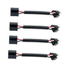 4Pcs 9003 H4 Female to Male Headlight Bulb Socket Adapter Wiring Harness