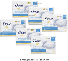 24 x 90g Dove Gentle Exfoliating Beauty Cream Soap Bar (4 x 6 pack ) FREE POST