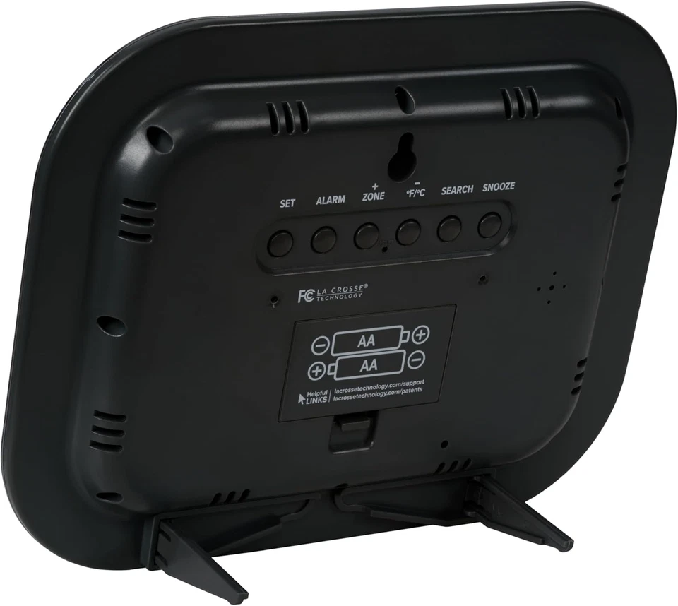 Reloj de Pared Digital Atómico con Temperatura Interior, Negro, 12 Pulgadas Foto 2 de 4