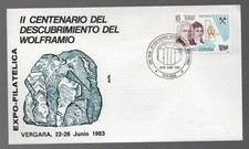 1983 Spain Discovery of Wolframio Tungsten Philatelic Exposition Vergara Cover