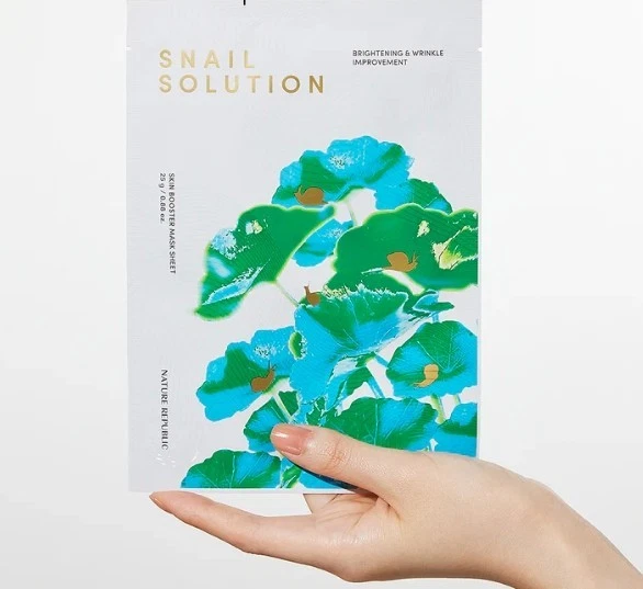 NATURE REPUBLIC Snail Solution Skin Booster Mask Sheet 25g x 5pcs K-Beauty NEW - Image 2 of 4