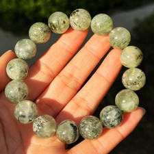 13.8mm Genuine Natural Cat's Eye Feldspar Crystal Round Beads Bracelet