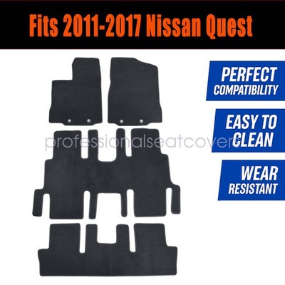 NEW Front & Rear Floor Mats Carpet Waterproof Velour For 2011-2017 Nissan Quest