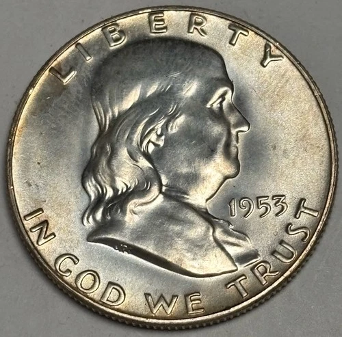 1953 P SUPERB GEM BU Full Bell Lines Franklin Half Dollar