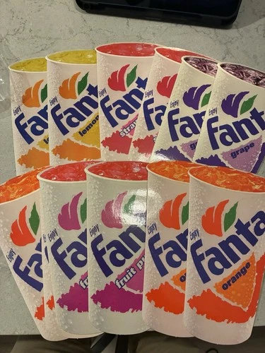 Lot Of 24 New 8” Fanta Soda Vintage Decals Stickers Cardboard