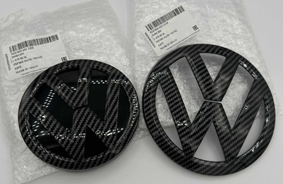 New Carbon Fiber Front and Rear Badge Emblem for VW MK7 GTI GOLF7 Set