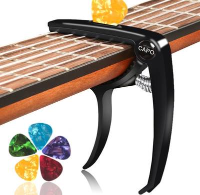Kapodaster Für Gitarre Capo Mit 5 Plektren, Für Alle Gitarren Geeignet - Gitarre