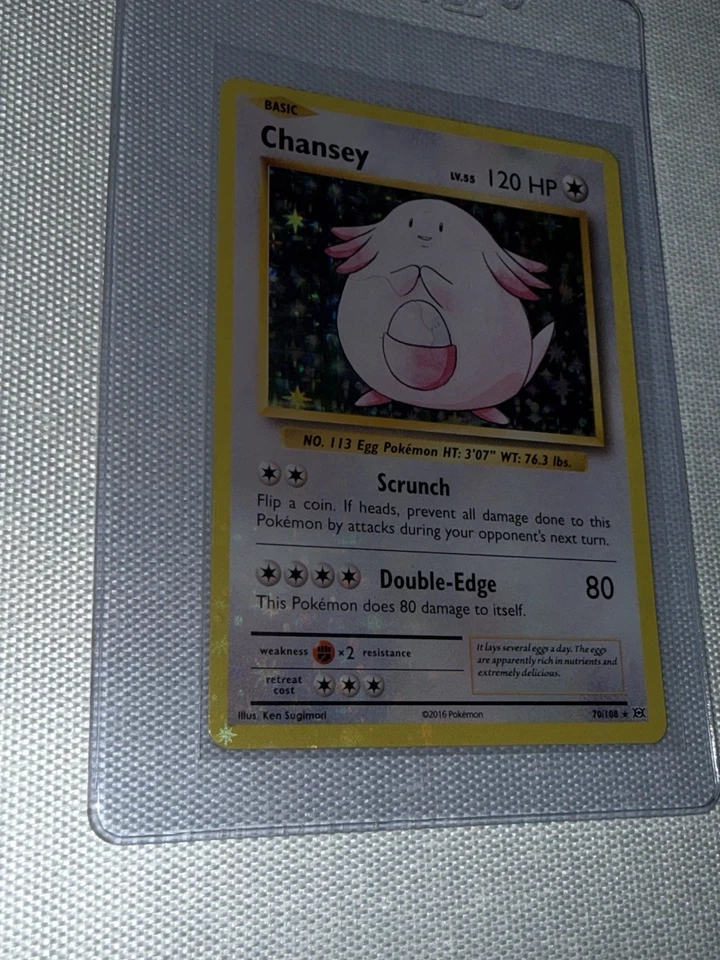 Chansey 70/108🩸EXTREMELY HEAVY HOLO BLEED 🩸 Near Mint ⭐️ Pokemon XY Evolutions - Image 4 of 4