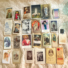 42 Vintage Christianity Holy Prayer Cards Lot - Saints, Jesus, Virgin Mary