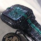 ICED OUT Square Analog Wristwatch Roman Dial Date Black/Green Bracelet NEW — photo 7