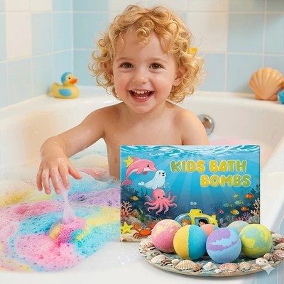 6pcs Bath Bombs Gift Set for Kids with Surprise Toys Inside 