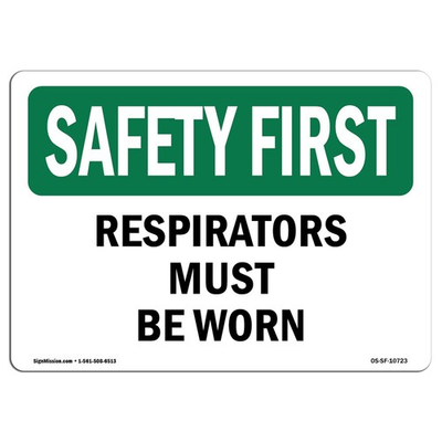 #ad OSHA Safety First Sign Respirators Must Be Worn Aluminum Sign Protect Yo... $17.22