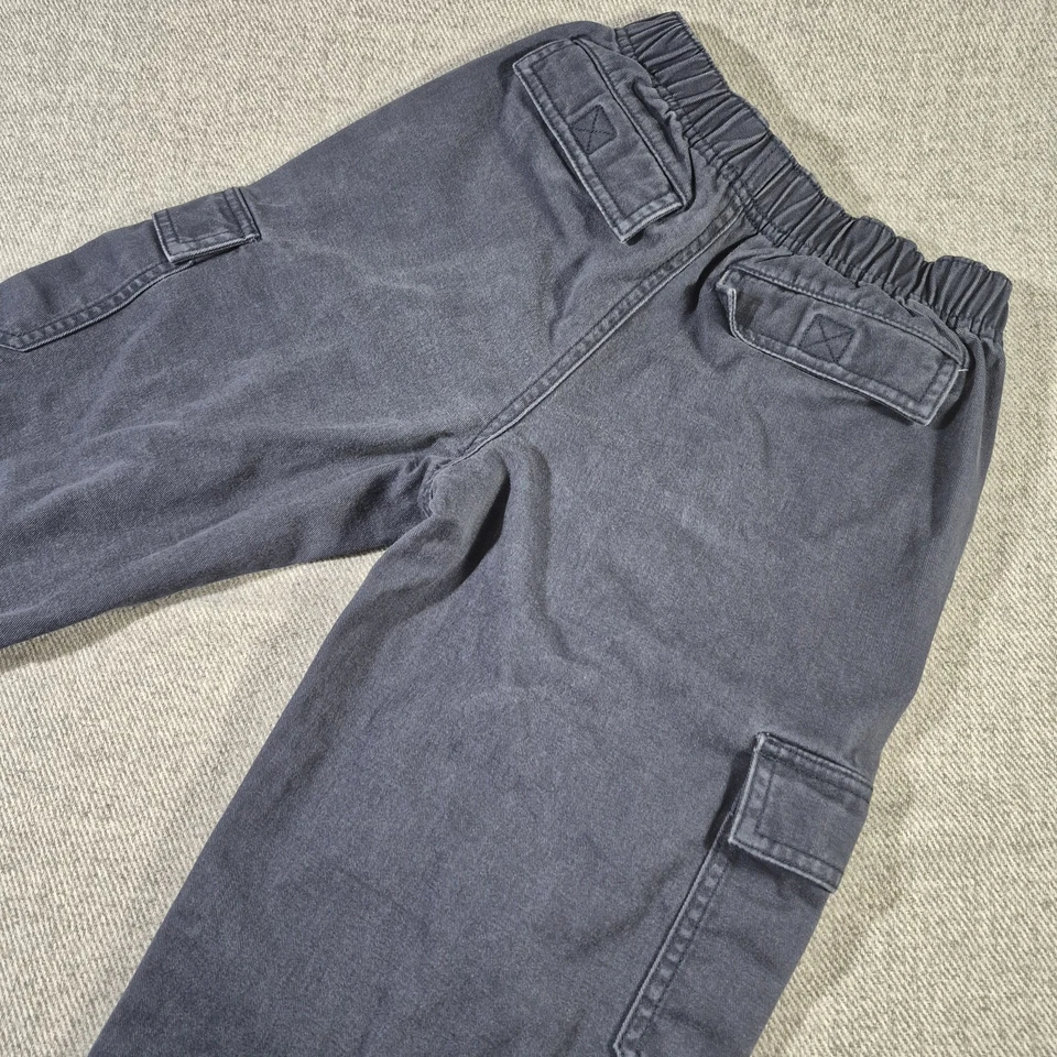 Pantalones cargo LL Bean juveniles 12 gris sarga de algodón cepillado cintura elástica recta Foto 4 de 4